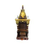Small Wooden home Temple - Dark Brown with drawer