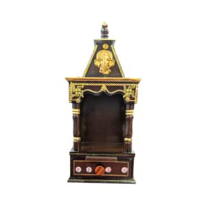 Small Wooden home Temple - Dark Brown | Wall Mountable
