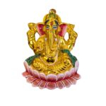 Metal Meena - God Ganesha Seated on Lotus - Wall hanging