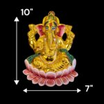 Metal Meena - God Ganesha Seated on Lotus - Wall hanging - Image 3