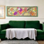 Patchwork Indian table runner - Green