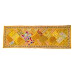 Patchwork Indian table runner - Yellow - Image 2