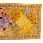 Patchwork Indian table runner - Yellow - Image 4