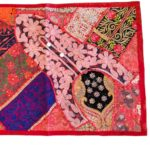 Patchwork Indian table runner - Red - Image 3