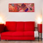 Patchwork Indian table runner - Red