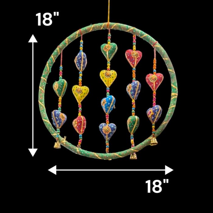 Hoopla - Wall or Door Hanging - Heart Shape - Green - Image 2