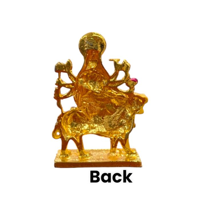 Back side view of Sherawali car dashboard idol - Metal - Small