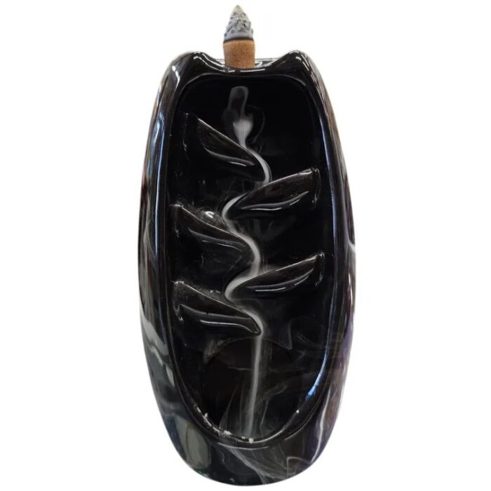 Backflow incense burner waterfall - Black | Backflow incense cone holder