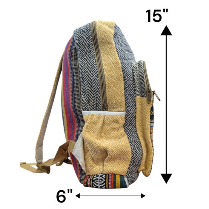 Dimensions of Hemp Backpack -15 inch