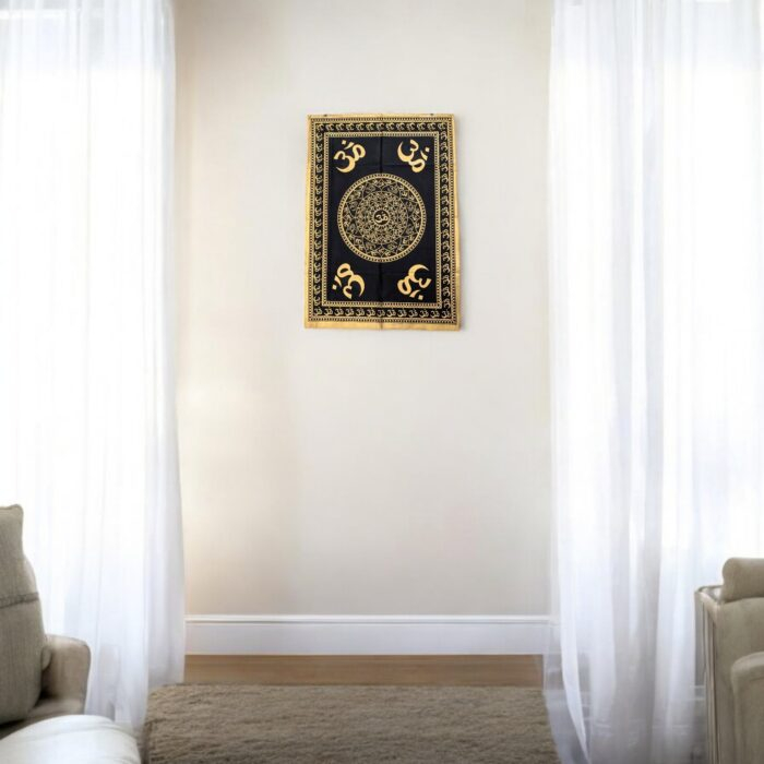 Om Tapestry - Black with Gold