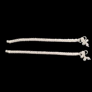 Pair of pure silver anklets - 6 inch | Chandi ki payal for Baby