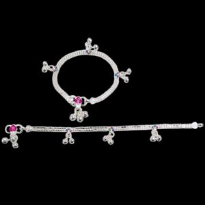 Pair of Pure Silver Anklet - 6.5 inch | Pure silver anklet for baby