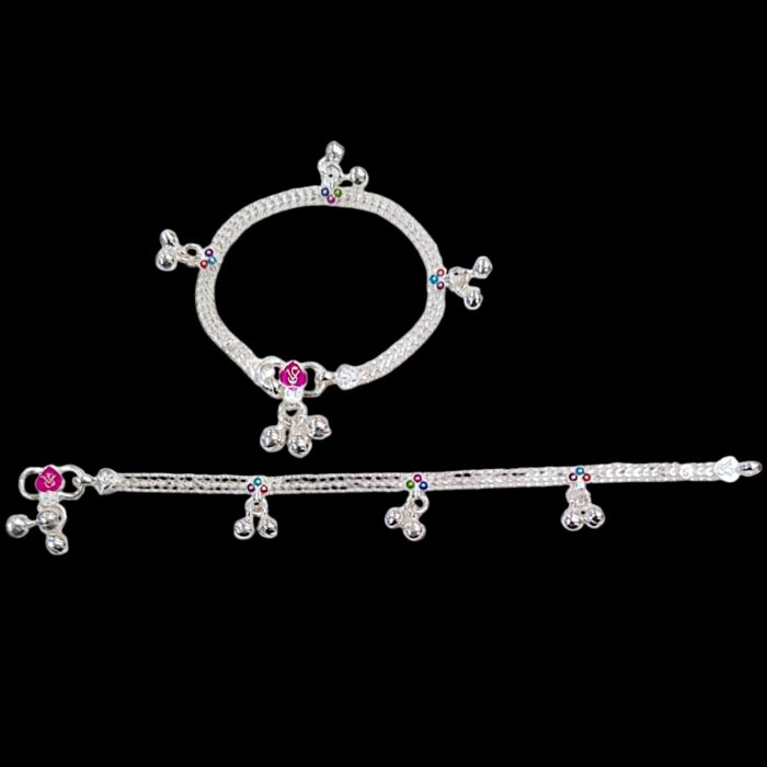 Pair of Pure Silver Anklet - 6.5 inch | Pure silver anklet for baby