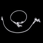 Pair of Pure Silver Anklets - Plain Snake chain design