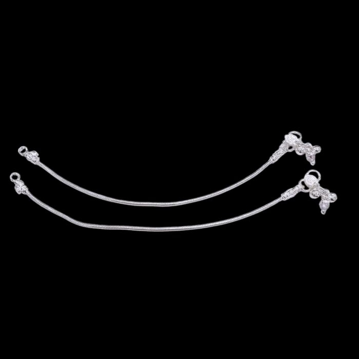 Pair of Pure Silver anklets - 7.5 inch | Great Gift Idea