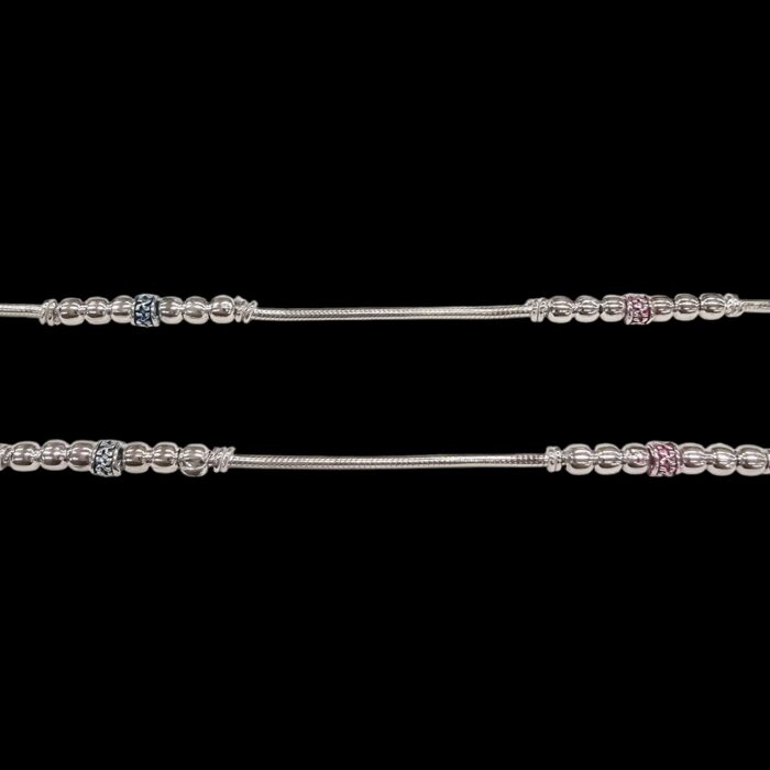 Pair of Pure Silver anklets - 7.5 inch