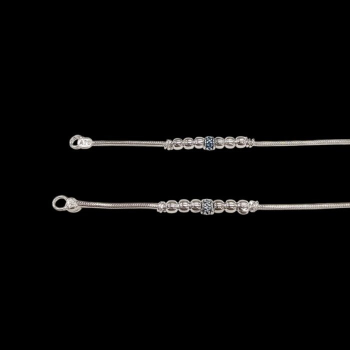 Pair of Pure Silver anklets - 7.5 inch