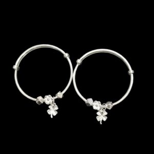 Small Silver Charm Bracelet - Flower | Pair of bracelet