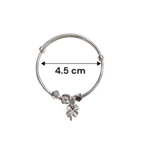 Dimensions of Small Silver Charm Bracelet - Flower | Pair of bracelet
