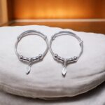 Small Silver Charm Bracelet - Feather | Pair of bracelet