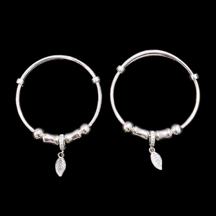 Small Silver Charm Bracelet - Feather | Pair of bracelet