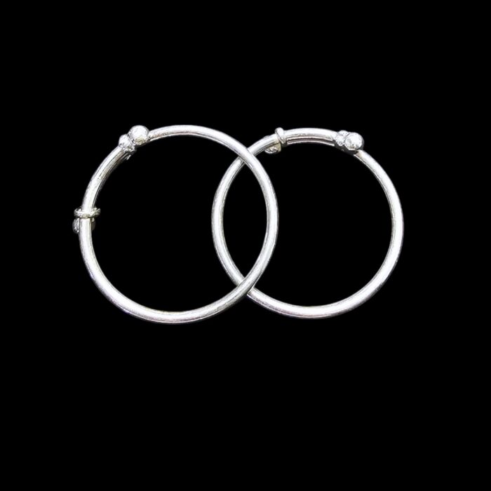 Pair of small Silver Bracelet for Baby | Adjustable size - 4.5 cm