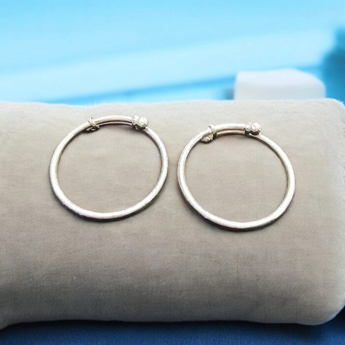 Pair of small Silver Bracelet for Baby | Adjustable size - 4.5 cm