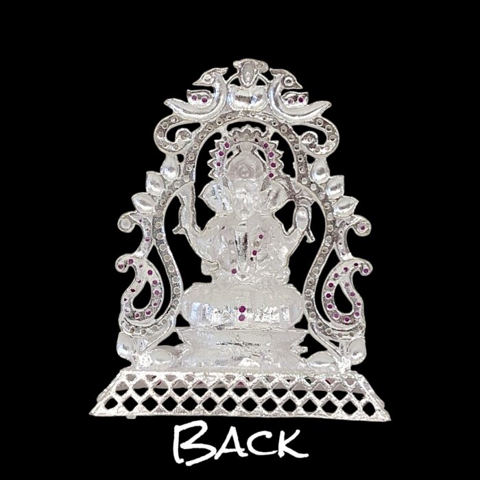 Back side view of Pure silver Ganesha Idol