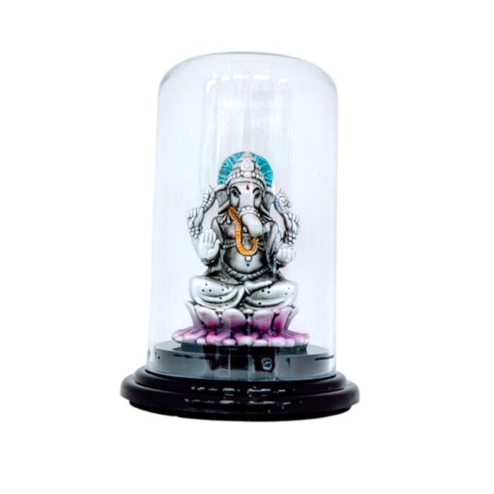 Pure silver Ganesha Idol in dome |Ganpati Statue