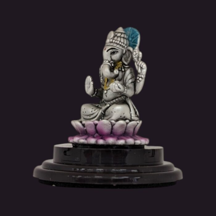 Side View of Pure silver Ganesha Idol