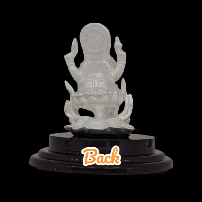 Pure silver Ganesha Idol on Lotus | Ganpati Car Dashboard Statue