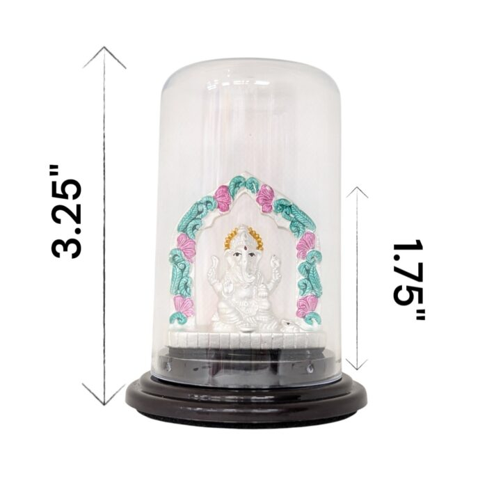 Dimensions of pure silver Ganesha idol