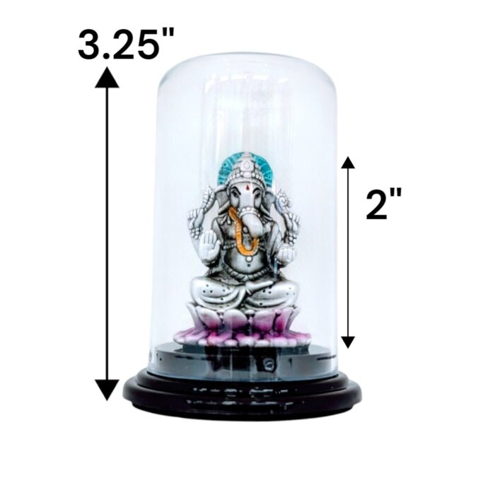 Dimensions of the Pure silver Ganesha Idol in dome