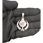 Shiny CZ Diamond Ik onkar Pendant - Image 3