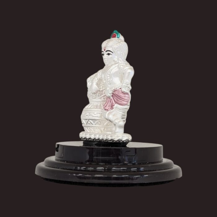 Side view of Pure silver Baby Krishna idol | Silver Laddu Gopal