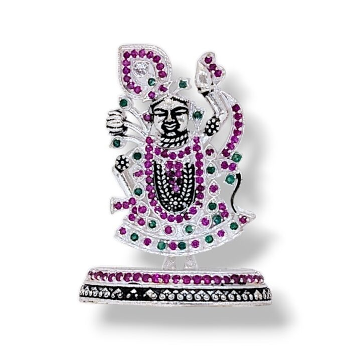 Pure Silver Krishna Idol with embedded stones | Dazzle Series for Gift