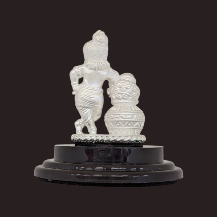 Back view of Pure silver Baby Krishna idol | Silver Laddu Gopal