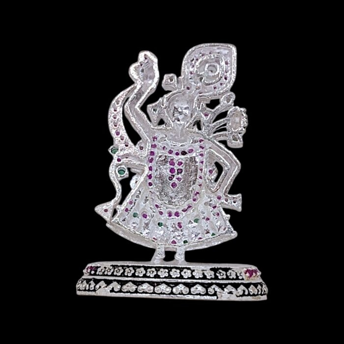 Back Side view of the Silver Krishna Idol
