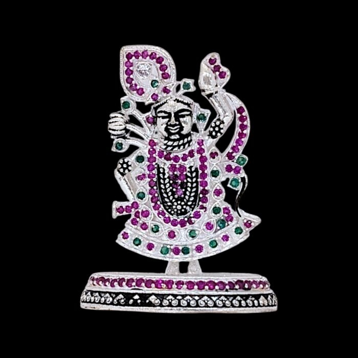 Pure Silver Krishna Idol with embedded stones | Dazzle Series for Gift