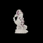 Side view of Pure silver Lakshmi Idol