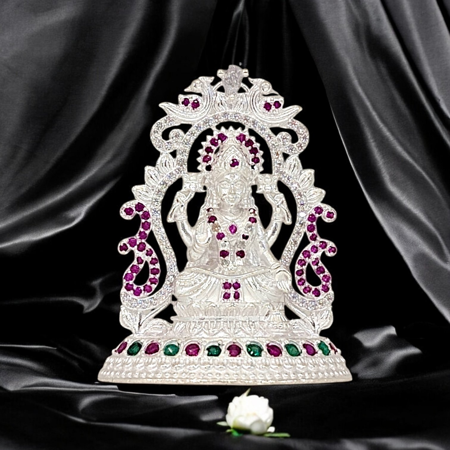 Pure silver Lakshmi Idol | Small Silver Lakshmi Statue
