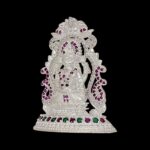 Side view of Pure silver Lakshmi Idol | Small Silver Lakshmi Statue