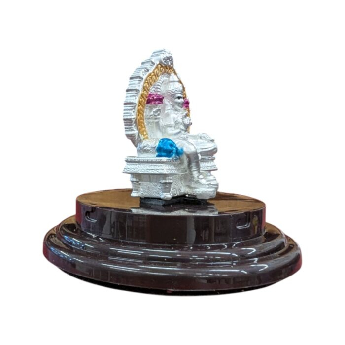Side view of Pure silver Lakshmi idol | Silver Statue of Laxmi
