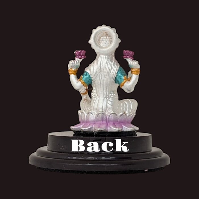 Back Side view of Pure silver Lakshmi idol