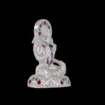 Side view of Pure silver Lakshmi Idol