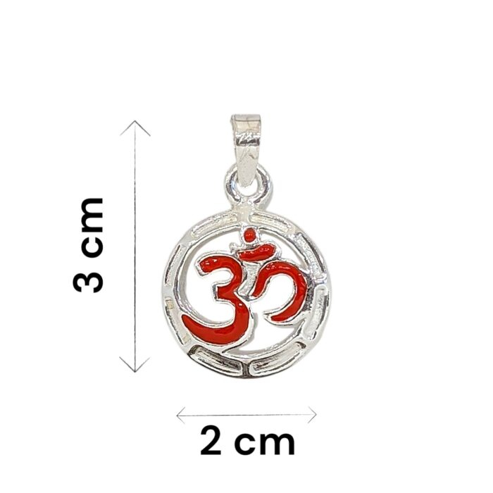 Dimensions of the Pure Silver Om Pendant