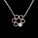 Close up view of the flower pendant