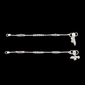 Pair of pure Silver Anklets - 5.5 inch