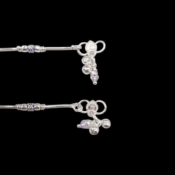 Pair of pure Silver Anklets - 5.5 inch