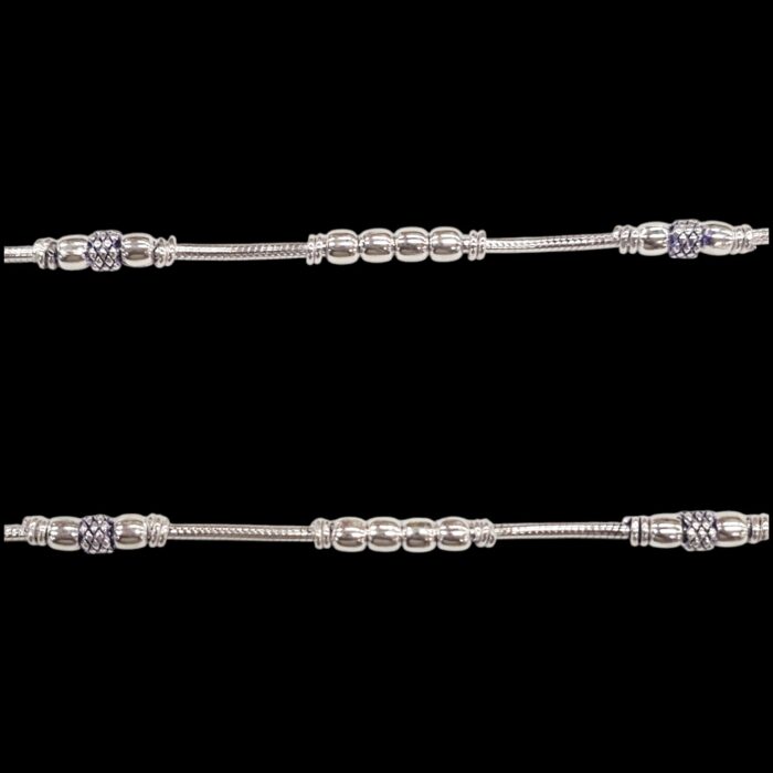 Pair of pure Silver Anklets - 5.5 inch